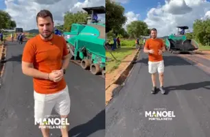 Manoel Portela acelera asfalto e amplia obras em Aroazes (Foto: Reprodução)