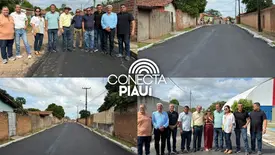 Marcelo Castro acompanha obras de asfaltamento em bairros de União (Foto: Reprodução)