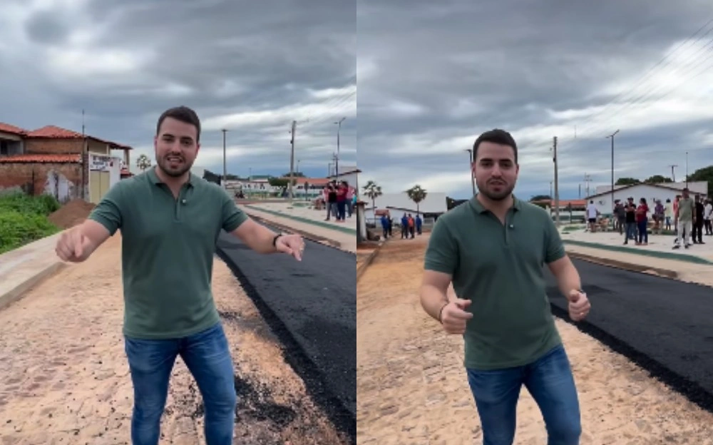 Mesmo no Carnaval, prefeito acompanha obra de R$ 3,4 milhões em Aroazes