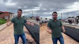 Mesmo no Carnaval, prefeito acompanha obra de R$ 3,4 milhões em Aroazes (Foto: Reprodução)