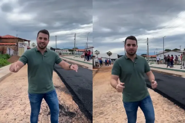 Mesmo no Carnaval, prefeito acompanha obra de R$ 3,4 milhões em Aroazes