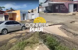 Moradores denunciam buraqueira em avenida na Vila Irmã Dulce, zona Sul de Teresina (Foto: Reprodução)