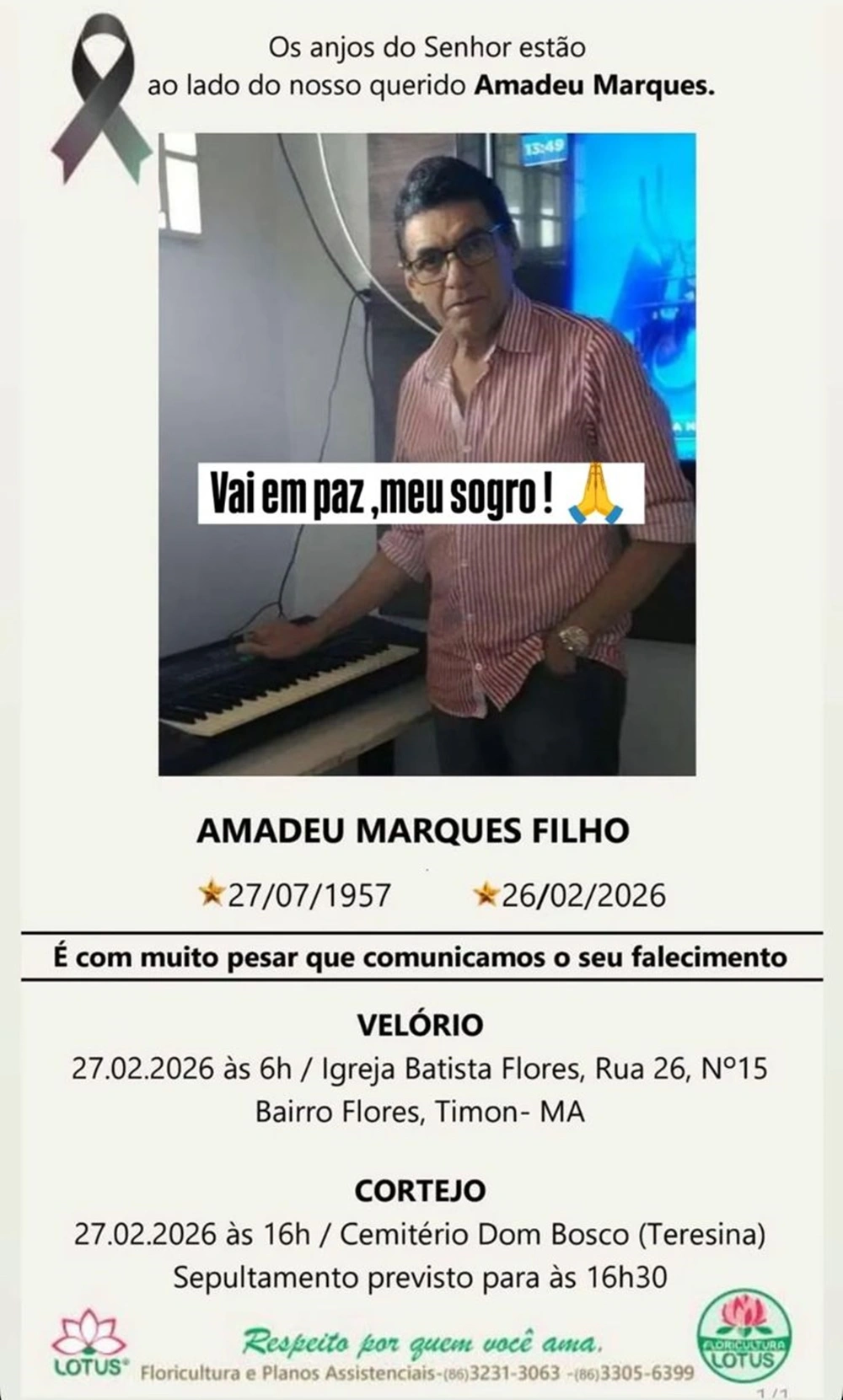 Morre Amadeu Marques, fundador da banda Arquivo Musical, aos 68 anos