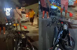 Motociclista fica gravemente ferido ao colidir contra carro em Parnaíba (Foto: Reprodução)