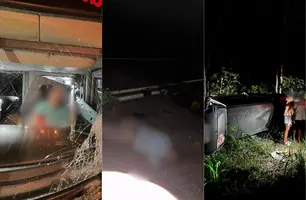 Motorista morre após colisão entre ônibus e dois carros entre Timon e Caxias (Foto: Reprodução)