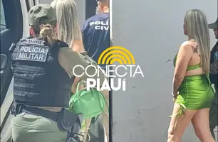 Mulher é presa com maconha durante abordagem no Centro de Teresina (Foto: Repórter 12/Conecta Piauí)