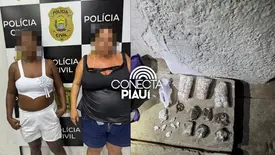 Mulheres são presas com mais de 600 porções de crack no Centro de Teresina (Foto: Reprodução)