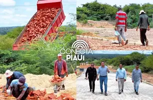 Obra de calçamento avança na comunidade Nova Esperança, em Alvorada do Gurguéia (Foto: Divulgação)