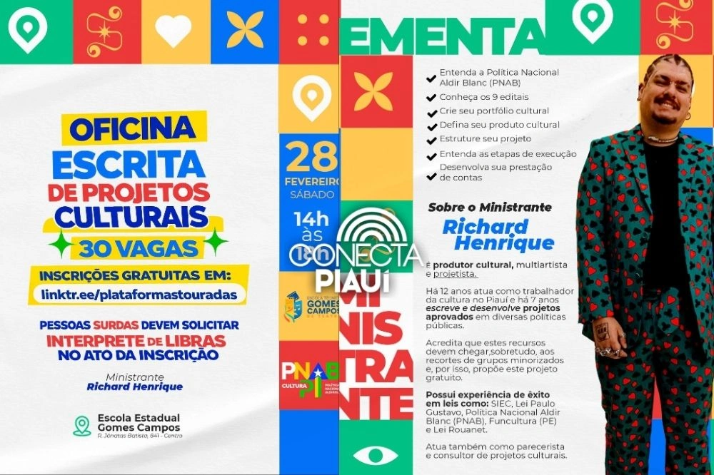 Oficina gratuita ensina escrita de projetos culturais em Teresina