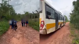 Ônibus escolar não para para estudantes na zona rural de Teresina e pais se revoltam (Foto: Reprodução)