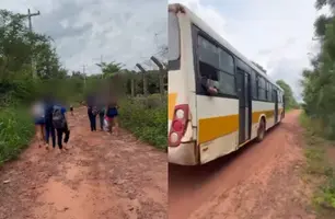 Ônibus escolar não para para estudantes na zona rural de Teresina e pais se revoltam (Foto: Reprodução)