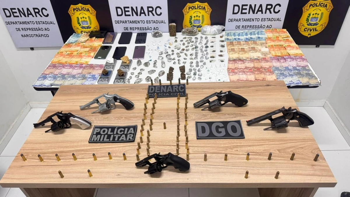 Operação cumpre 45 ordens judiciais e apreende armas e drogas em Teresina
