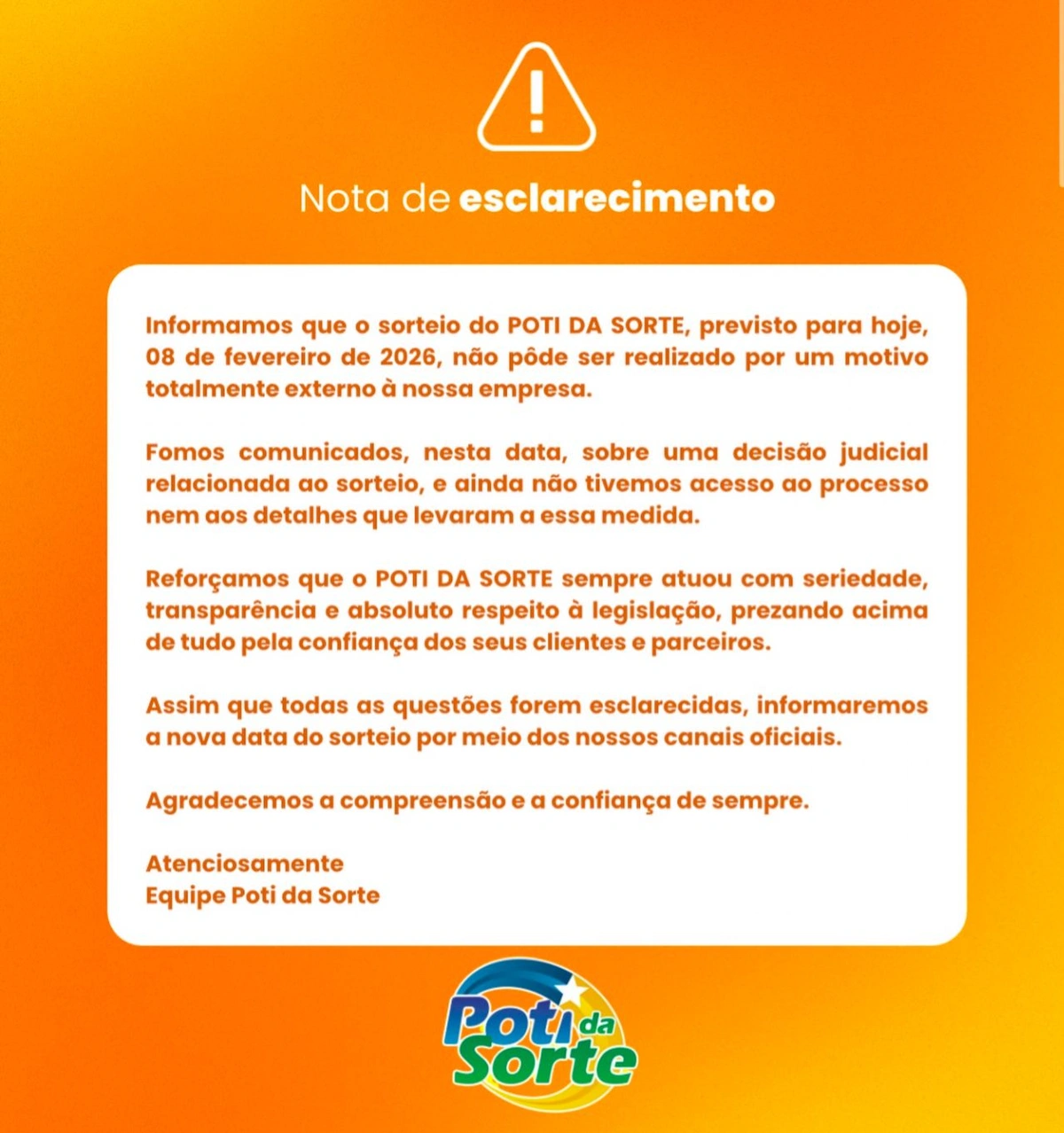 'Piauí da Sorte' suspende sorteios após operação da Polícia Federal