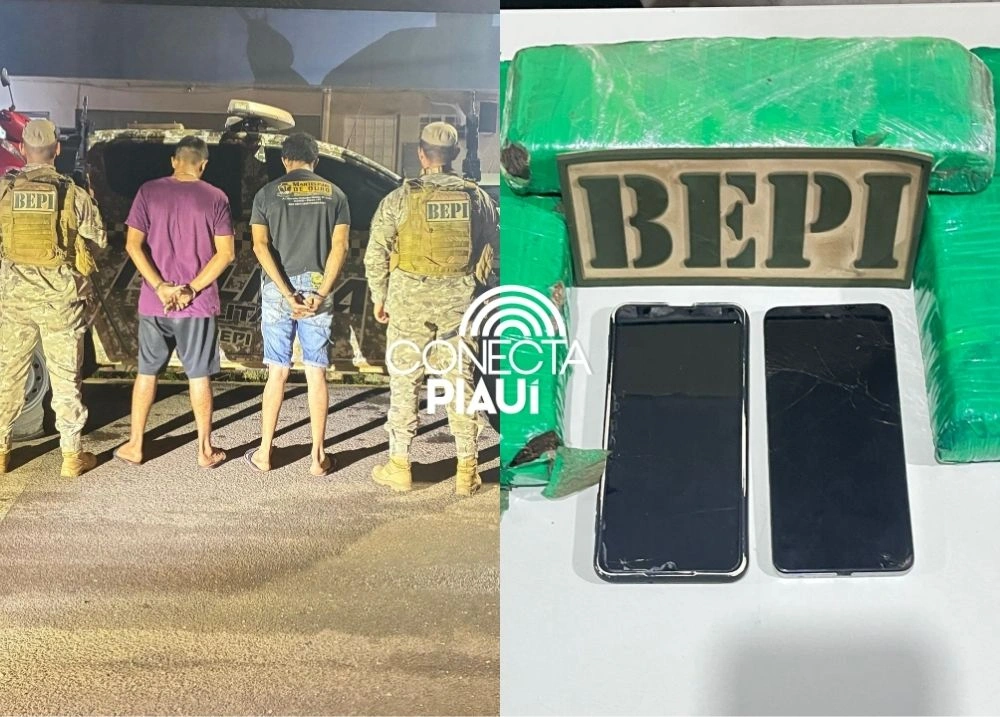 PM apreende cerca de 3 kg de maconha e prende dupla na PI-460 em Picos