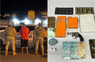 PM apreende drogas enterradas e arma de fogo durante ação em Valença do Piauí (Foto: Reprodução)