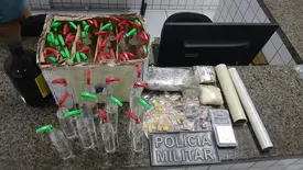 PM apreende ecstasy, lança-perfume e maconha dentro de residência em Parnaíba (Foto: Divulgação/PMPI)
