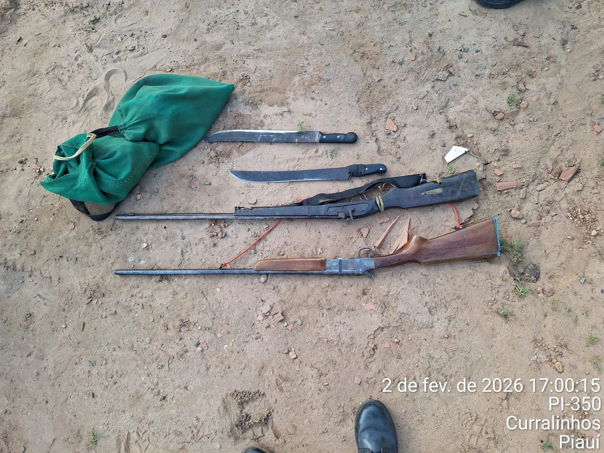 Polícia Militar apreende armas de fogo na zona rural de Curralinhos