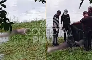 Populares encontram corpo de homem boiando na zona norte de Teresina (Foto: Reprodução)