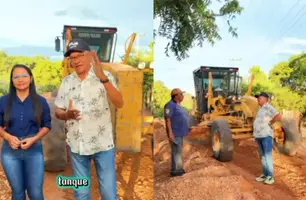 Prefeito Orlando Crispim anuncia obra em Manoel Emídio (Foto: Reprodução)