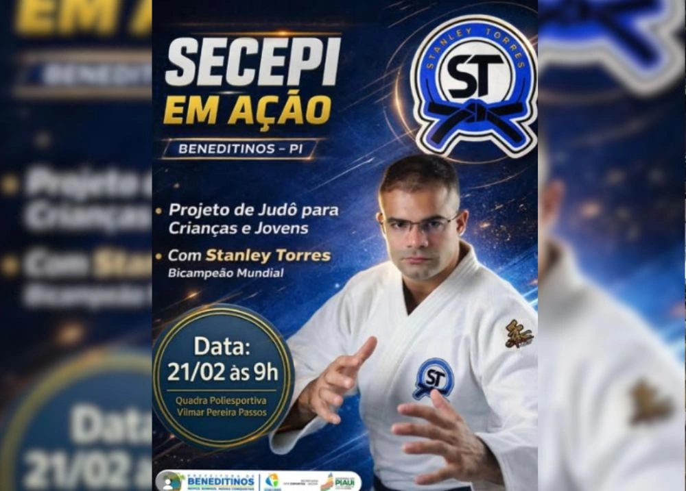 Prefeitura de Beneditinos lança projeto com aulas de judô para crianças e jovens