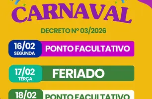 Prefeitura de Esperantina decreta ponto facultativo no Carnaval 2026 (Foto: Reprodução)