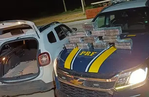 PRF apreende 26 kg de cocaína em carro adulterado na BR-316, em Picos (Foto: Reprodução)