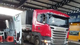 PRF e Sefaz flagram veículos de carga com excesso de peso no Piauí (Foto: Reprodução)