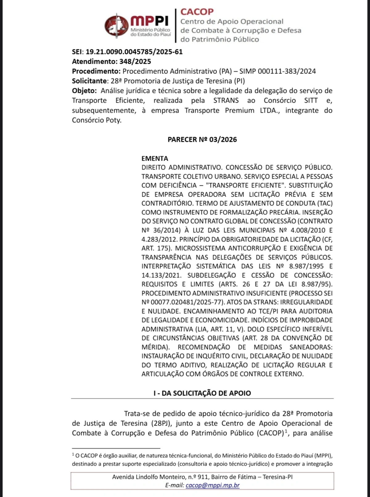 Procedimento do Ministério Público