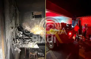 Quarto de motel pega fogo e mobiliza funcionários e bombeiros em Esperantina (Foto: Corpo de Bombeiros)
