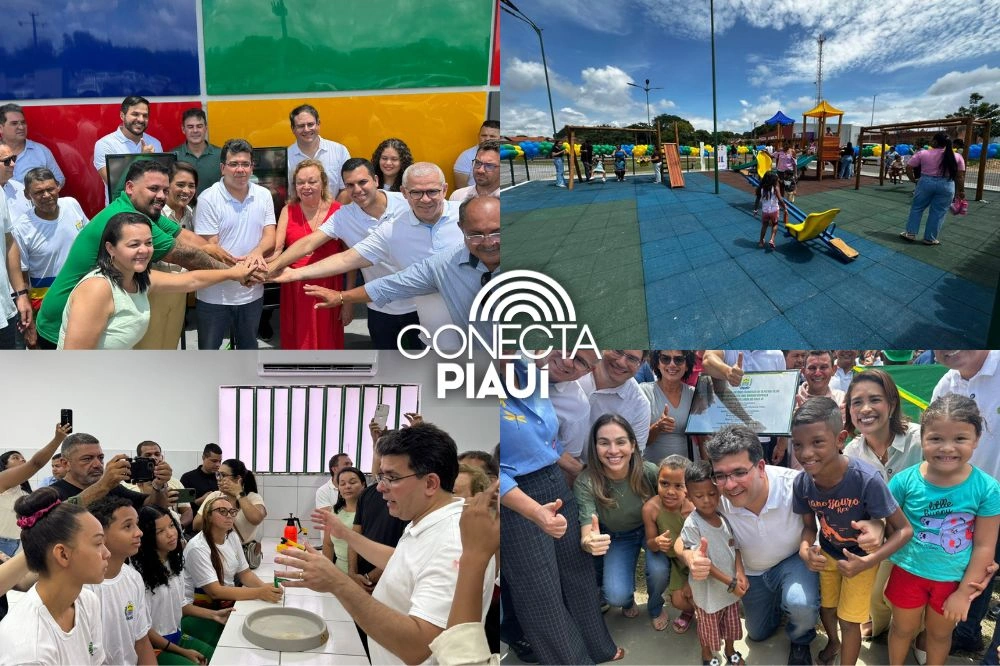 Rafael Fonteles inaugura brinquedopraça e escolas em Lagoa do Piauí