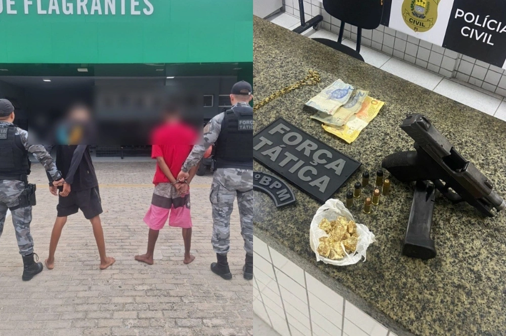 Suspeito de tráfico e comparsa 'olheiro' são apreendidos com drogas em Parnaíba
