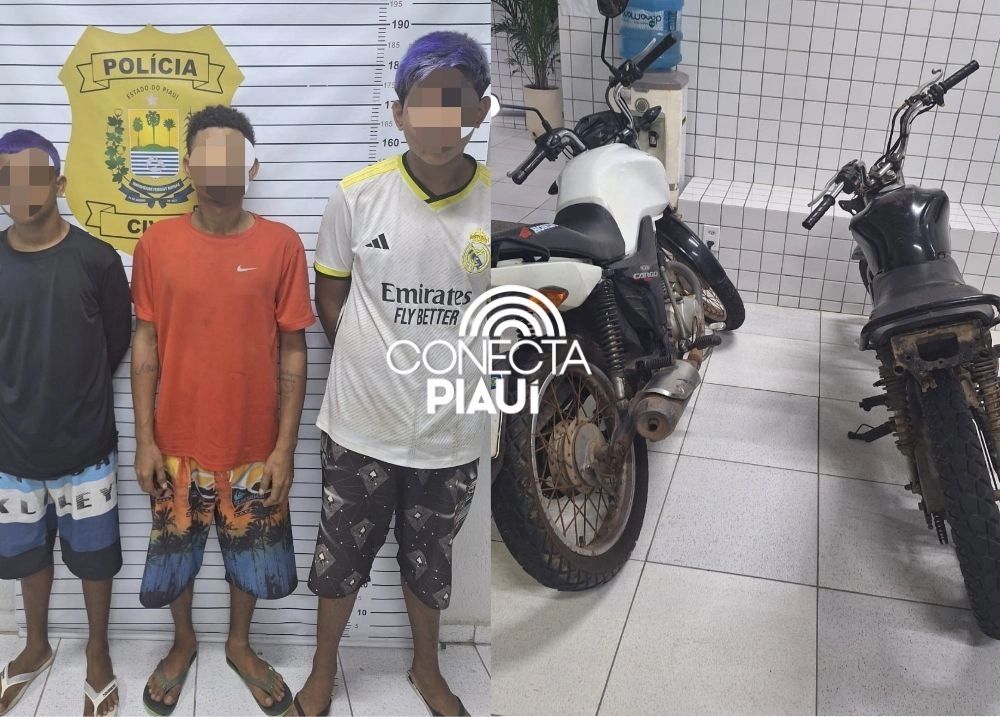 Trio é preso com motocicletas e drogas em Ilha Grande