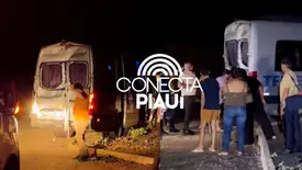 Van da Saúde de Betânia do Piauí se envolve em acidente na BR-407 em Jaicós (Foto: Reprodução)