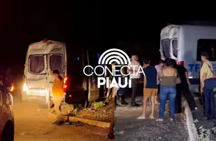 Van da Saúde de Betânia do Piauí se envolve em acidente na BR-407 em Jaicós (Foto: Reprodução)