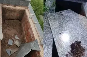 Violação de túmulos no cemitério de José de Freitas gera indignação (Foto: Reprodução)