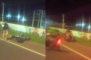 Agente da PRF fica ferido após acidente durante perseguição em Teresina (Foto: Reprodução)