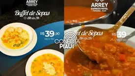 Arrey Express Hotel oferece buffet de sopas com opções variadas à noite (Foto: Reprodução)