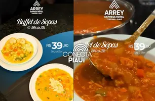 Arrey Express Hotel oferece buffet de sopas com opções variadas à noite (Foto: Reprodução)