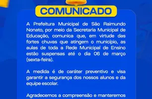 Aulas são suspensas em São Raimundo Nonato por causa das chuvas (Foto: Reprodução)