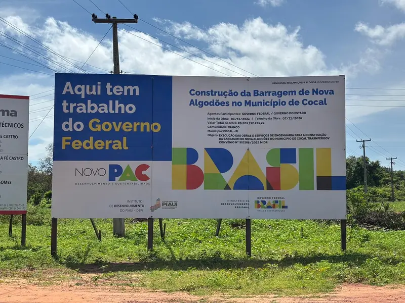 Barragem Nova Algodões avança em Cocais e garante segurança hídrica no Piauí
