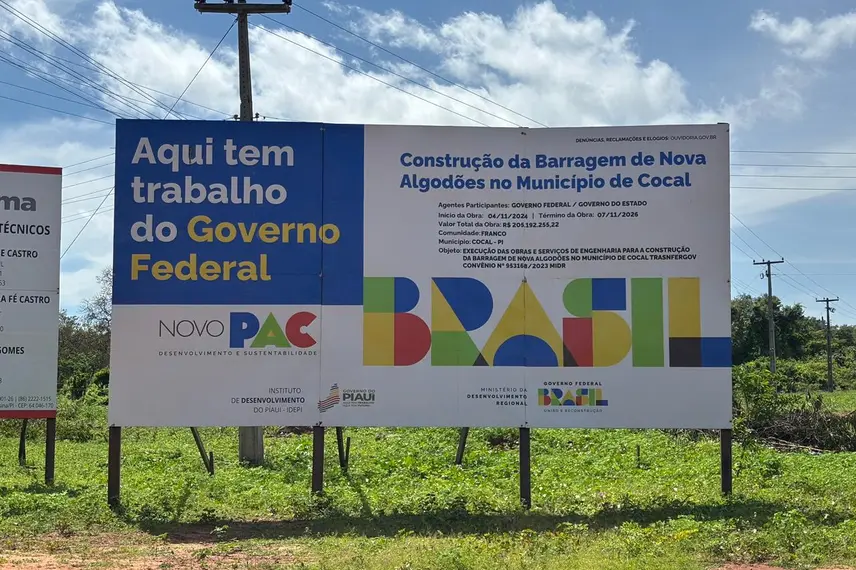 Barragem Nova Algodões avança em Cocais e garante segurança hídrica no Piauí