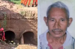 Bombeiros buscam homem sugado por bueiro após ser arrastado pela chuva em Teresina (Foto: Reprodução)
