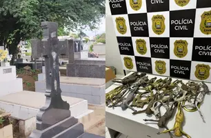 'Cabeludo' é preso por furtar crucifixos do Cemitério São José em Teresina (Foto: Divulgação/Polícia Civil)