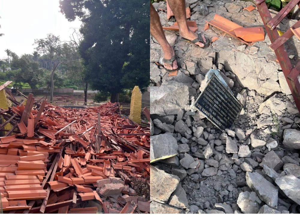 Capela de Santa Ana desaba e imagem da santa permanece intacta