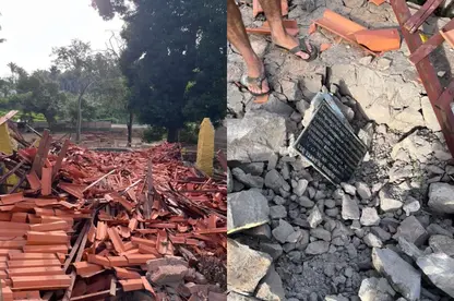 Capela de Santa Ana desaba e imagem da santa permanece intacta