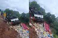 Carreta com carga de ração tomba e deixa ajudante ferido na PI-140, em Floriano