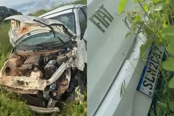Carro de app roubado em São Raimundo Nonato é achado destruído na Bahia
