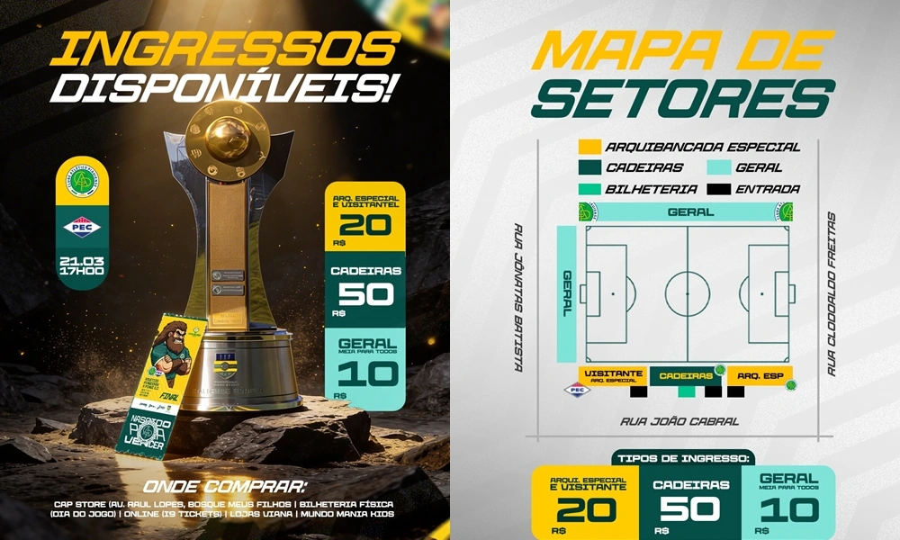Confira os valores dos ingressos e locais de vendas do jogo entre Atlético Piauiense e Piauí
