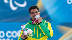 Cristian Ribera leva 1ª medalha da história do Brasil nas Paralimpíadas de Inverno (Foto: Alessandra Cabral/CPB)