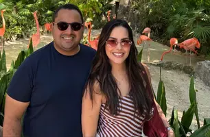 Deputado Estadual Georgiano Neto e esposa, Lívia Alencar em viagem internacional (Foto: Instagram)